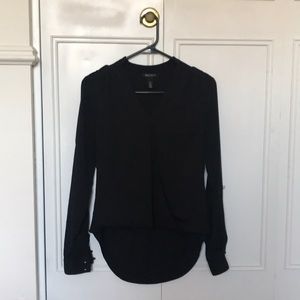 White House Black Market Black Chiffon Shirt